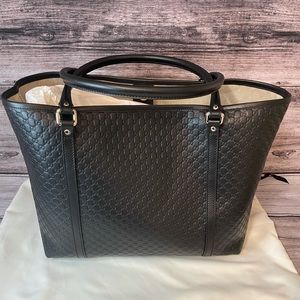 Brand New Gucci Guccissima Black Leather Tote
